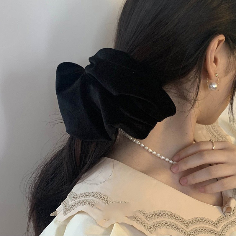 Oversize Black Velvet Scrunchi - Freshwater Line review and price